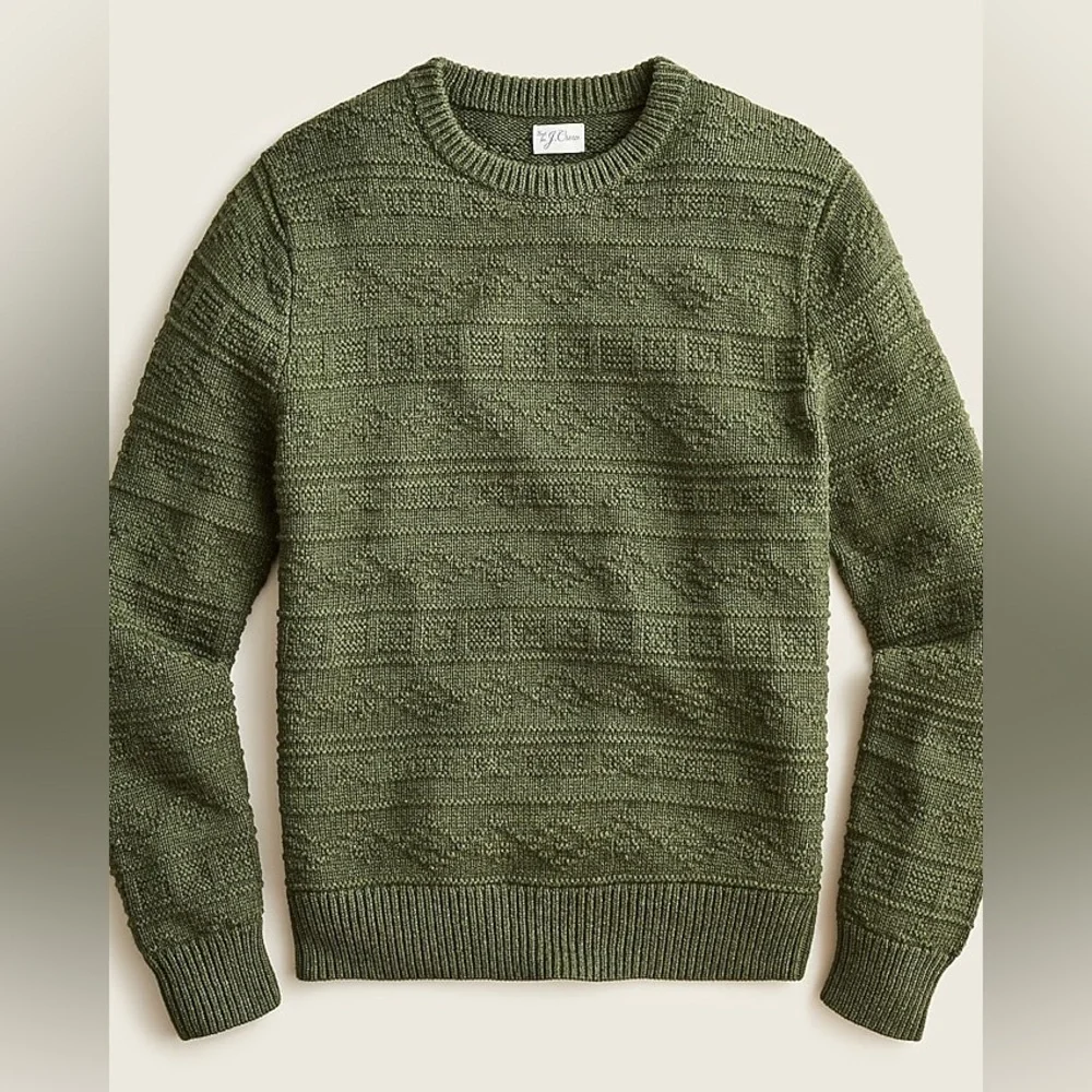 J. Crew Men’s Guernsey Stitch Cotton Sweater